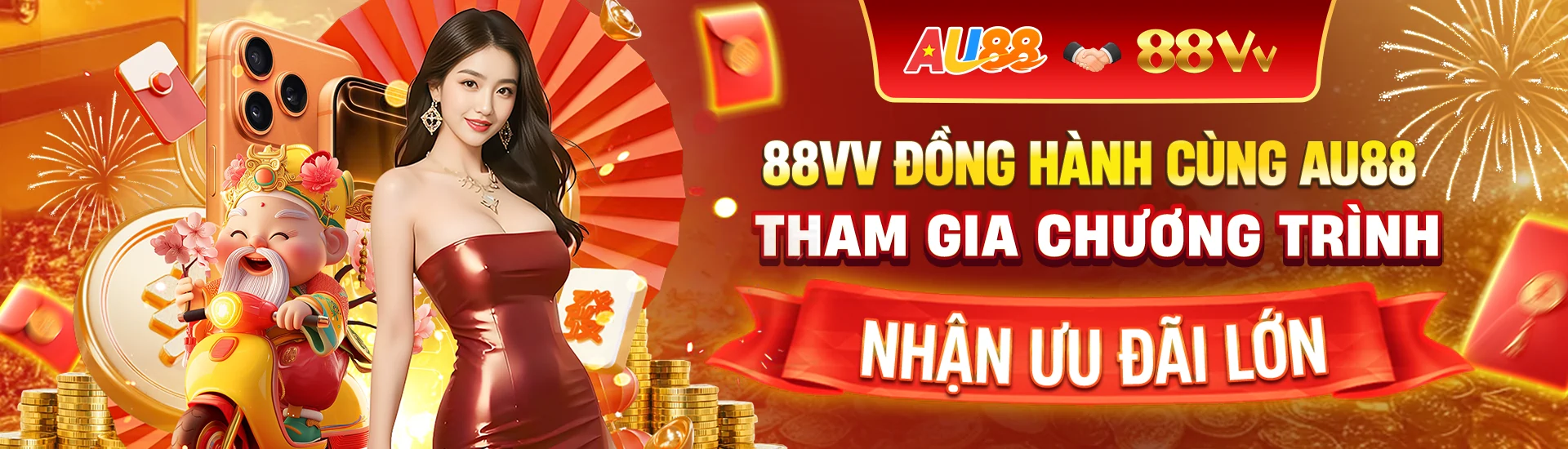 Banner giới thiệu 88VV về casino, bóng đá, slot game và giải trí trực tuyến